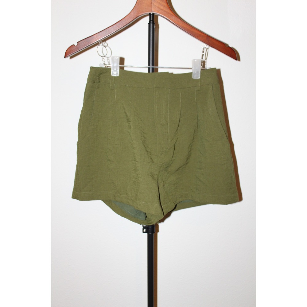 Sage‎ The Label Olive Green High Waisted Textured Shorts PG2724DL Womens XS NWT